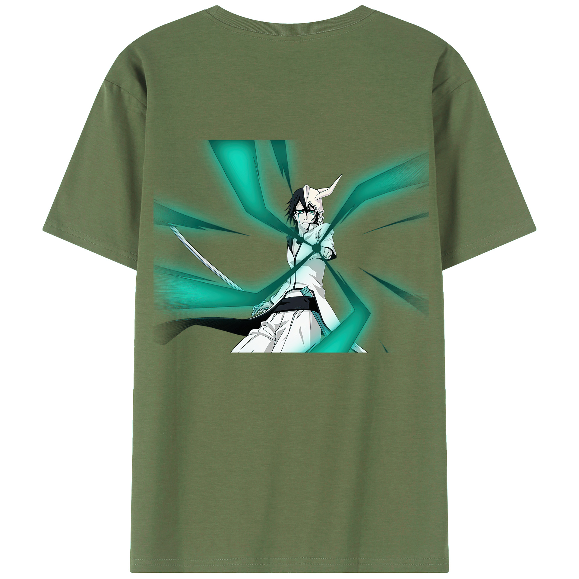 （画像用） ブリーチ ウルキオラ·シファー BLEACH Ulquiorra cifer 綿100％ メンズ半袖Tシャツ（バックプリント） 通気性